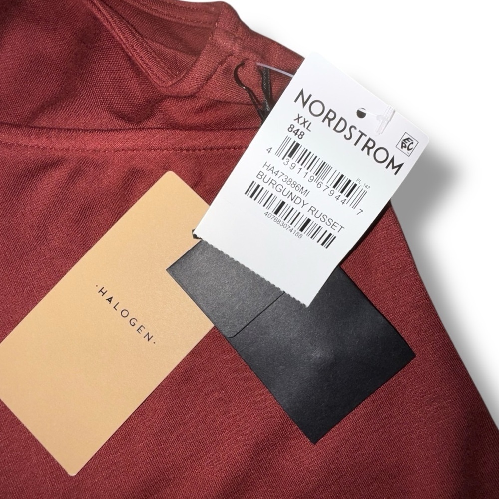 NWT HALOGEN Cut-Out Sleeveless Mock Neck Top - XXL Burgundy Russet - Picture 8 of 10